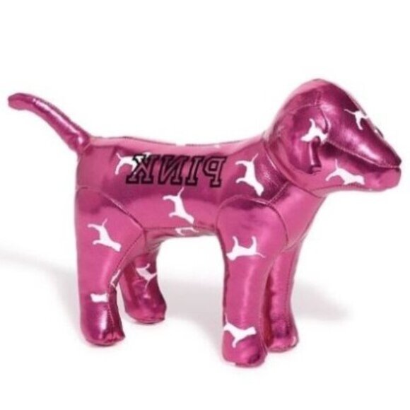 VS PINK Dog Metallic Pink National Puppy Day NEW - Picture 3 of 5
